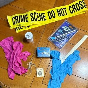 CSI Party Supplies - crime scene tape, gloves, special pen, and more!